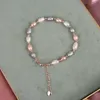 Natur Pearl Beaded Armband Enkel All-Match Färskvatten Tillbehör Smycken Gåva I lager