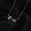 40 + 5 cm kettingen bijoux solide 925 sterling zilveren kat's oog kubieke zirkonia rose tulip bloem hanger ketting sieraden online groothandel sieraden 18 inch in zilver
