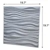 Art3D 50x50cm painéis de parede cinza PVC placa de onda texturizada à prova de som para sala de estar quarto (pacote de 12 telhas)