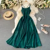 Spring Sexy Strappy Halter Strap Maxi Vestidos Female Seaside Vacation Dress with Waist and Thin Temperament C751 210506