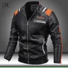 Män Winter Causal Vintage Leather Jacket Coat Mens Höst Zipper Design Motorbiker PU Läderjacka Man Baseball Outwear 211009