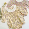 Baby Lente en Herfst Lange Mouwen Floral Princess Baby Romper Jumpsuit Born Clothes 210515