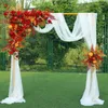 Pastoral Style Wedding Decoration Arch Set Artificial Silk Flower Row With Gold Stand For Party DIY Site Layout Supplies