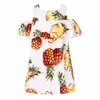 Toddler Girl Dresses Robe Fille 2021 Brand Children Pineapple Dress Kids Clothing Strapless Princess Dress for Girls Clothes Q0716