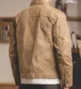 MADDEN Retro Khaki Jacket Male Size M To XXL Waxed Canvas Cotton Jacket Military Uniform Light Casual Work Jacket 201114