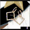 Charm Jewelry Drop Delivery 2021 925 Sier Needle Euramerican Hyperbole Set Diamond Square Fashion Female Korea Long Style Personality Earring