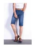 Marque hommes été Stretch mince qualité Denim Jeans hommes courts hommes bleu Denim Jean Shorts pantalon grande taille 40 42 210622310f