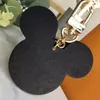 Fashion Plaid Mouse Bow Keychains Pu Leather Animal Bag Pendant Charm Girls Cars Keyrings Chains Holder for Women Key Rings with box