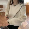 Soft Elegant Beige Sweater Winter Women Stylish Side Split High Stretch Kawaii Crew Collar Pullovers Solid Outwear Womens Outfit 210601