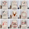 Xmas Gifts Drawstrings Canva Sacks Christmas Large Canvas Monogrammable Santa Claus Drawstring Bag with Reindeers