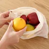 Dozzesy Reusable Mesh producerar påsar Ekologisk bomullsmarknad Vegetabilisk Frukt Shopping Bag Hem Kök Livsmedelsbutik Bag Drawstring Bag Dap283