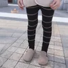 Kid Legginsy dla dziewczynek bawełniane maluch niemowlę pasiaste legginsy dzianiny spodnie dzieci słodkie rozciągliwe ciepłe spodnie zimowe ciepłe majtki 74 y2