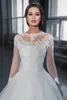 Casual jurken Vestido de noiva 2022 Lange mouw trouwjurken pure tule back sexy bruid applices prinses