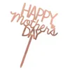 Happy Mothers Day cake topper Articoli per feste acrilico decorazione in oro rosa RH3421