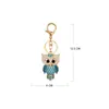 Cute Cartoon Animal Full Crystal Sleutelhanger Uil Sleutelhanger Stereo Rhinestone Sieraden Gift Portemonnee Auto Hanger Mannen Vrouwen