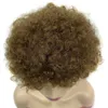 Parrucche ricci crespi corti afro soffio per le donne nere Parrucca rossa bordeaux marrone Pixie Cut capelli umani Remy Parrucche piene arricciate afro con la frangetta