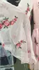 夏のヴィンテージの花刺繍のドレス女性ピンクフレアスリーブセクシーなVネックドレスビンテージセクシーパーティードレス210514