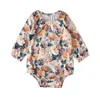 Strampler für geborene Säuglinge, Mädchen, langärmelig, Blumenspielanzug, Bodytsuit, Kleinkind-Outfit, Frühling, Sommer, modische Freizeitkleidung