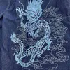 Retro Street Skateboarding Street Dance Loose Chinese Dragon Embroidered High Waist Jeans Womens Daddy Mopping Jeans Womens 211104