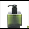 Jabón líquido de plástico transparente de 250Ml, dispensador de desinfectante de manos con champú cuadrado, botella Knkor Ncclw
