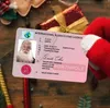 Kerstcadeau Santa Wenskaarten 86 * 54mm Claus Grappige Driver's Slee Flying License ID-kaart YFA3139