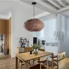 Hanglampen Bird Nest Lamp Licht Nordic Rotan Rieten Houten Handgemaakte El Restaurant Cafe Living Dinning Room Suspension Lighting WF