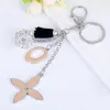 Keychains Creative Simple Four-leaf Clover Keychain Personalized Flowers Car Key Ring Female Fashion Bags Beautifully Decorated Charm