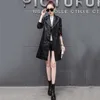 Faux cuir veste femmes printemps automne mode coréen mince spectacle mince noir grande taille PU manteaux avec ceinture feminina LR768 210531