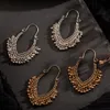 Boucles d'oreilles indiennes en argent doré bijoux boucles d'oreilles pendantes Vintage pour femmes bohème boucles d'oreilles cadeaux