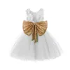 1-5 Yaşında Bebek Kız Elbise Yenidoğan Kız Diz Boyu Bezler Sevimli Stil Doğum Günü Düğün Parti Elbise Vaftiz Kıyafeti Elbiseler G1215