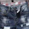 2021 sommer männer Zerrissene Kurze Jeans Streetwear Große Loch Mode Vintage Blau Dünne Denim Shorts Marke Kleidung