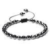 Perdita di peso alla moda Bracciale per terapia magnetica in pietra nera rotonda Assistenza sanitaria Ematite Stretch Braccialetti affascinanti per uomo Donna