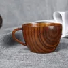 Tazas Taza de madera de azufaifo natural con mango Café Té Leche Viaje Vino Cerveza para el hogar Bar 4296p