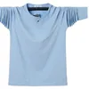 T-shirts masculins surdimensionnaires T-shirt à manches longues Slub tissu mince coton Pull doux cou rond