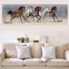 Moderna lona pintura popular arte de parede imagem correndo cavalos abstrato animal cartaz vintage decoração home grande tamanho desfrutado