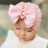 Children Cap Accessories Newborn Toddler Kids Baby Boy Girl Turban Cotton Beanie Hat Winter Warm Soft India Caps Solid bow rhinestone Wrap hats M3509