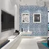 Wallpapers Blue Pattern Waterdicht Contactpapier Zelfklevend voor Keuken Badkamer Verwijderbare Teller Peel en Stick Wallpaper Decor