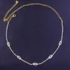 Designer Necklace Luxury Jewelry Stonefans Fashion Evil Eye Tennis Choker Rhinestone for Women Charm Collar Chain Blue Crystal