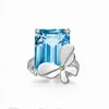 Tiffy Home Ring 925 Silver Love Bugs inlaid topaz Bee Ring Blue Butterfly3022を販売する