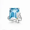 Tiffy Home Ring 925 Silver Love Bugs inlaid topaz Bee Ring Blue Butterfly3022を販売する