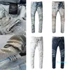 20SS 2021 Mens Designer Jeans Distressed RIPPED Biker Slim Fit Moto Moto Biker Denim per gli uomini Fashion Mans Black Pants