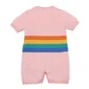 Sommar overalls baby unisex kläder mode ärmlös födda tecknade pojkar tjejer rompers solnedgångar en bit barn jumpsuit 210417