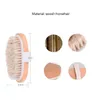 Forma oval Escova de banho natural Escova de madeira Chuveiro escovas esfoliação corpo esfoliação sem alça a massagem de spa de pele seca