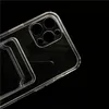 クリスタルソフト TPU 電話ケースカードスロット付き iPhone 14 プラス 13 プロマックスミニ 12 11 XR 8 カメラ保護カバー