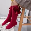 Мода детские носки с луками Детские девушки колено высокий носок хлопок мягкие малыши длинные носки для детей принцесса носок 1878 Z2