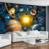 Personalizado 3d PO papel de parede crianças quarto moderno mão pintado desenho animado universo star sky planeta crianças quarto mural fundo parede 210722