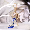 Metal "Cute Mini Enamel Flower-Star-High-Heel Break-Break-Break-Break-Crystal Crystal Crystal Car Chain Torba Pentagram-brelok" G1019