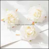 Fleurs décoratives couronnes fournitures de fête de fête maison jardin 100 pièces soie artificielle Roses blanches décoration de mariage couture gâteau accès