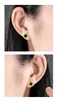 Натуральный зеленый нефритовый серьги 925 серебряные ушные шпильки мода ювелирные изделия халцедон амулет подарки для женщин