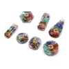 Lucky gravel 7 Chakra Beads stone energy charms round waterdrop healing Crystal Reiki pendant for Necklace jewelry making
